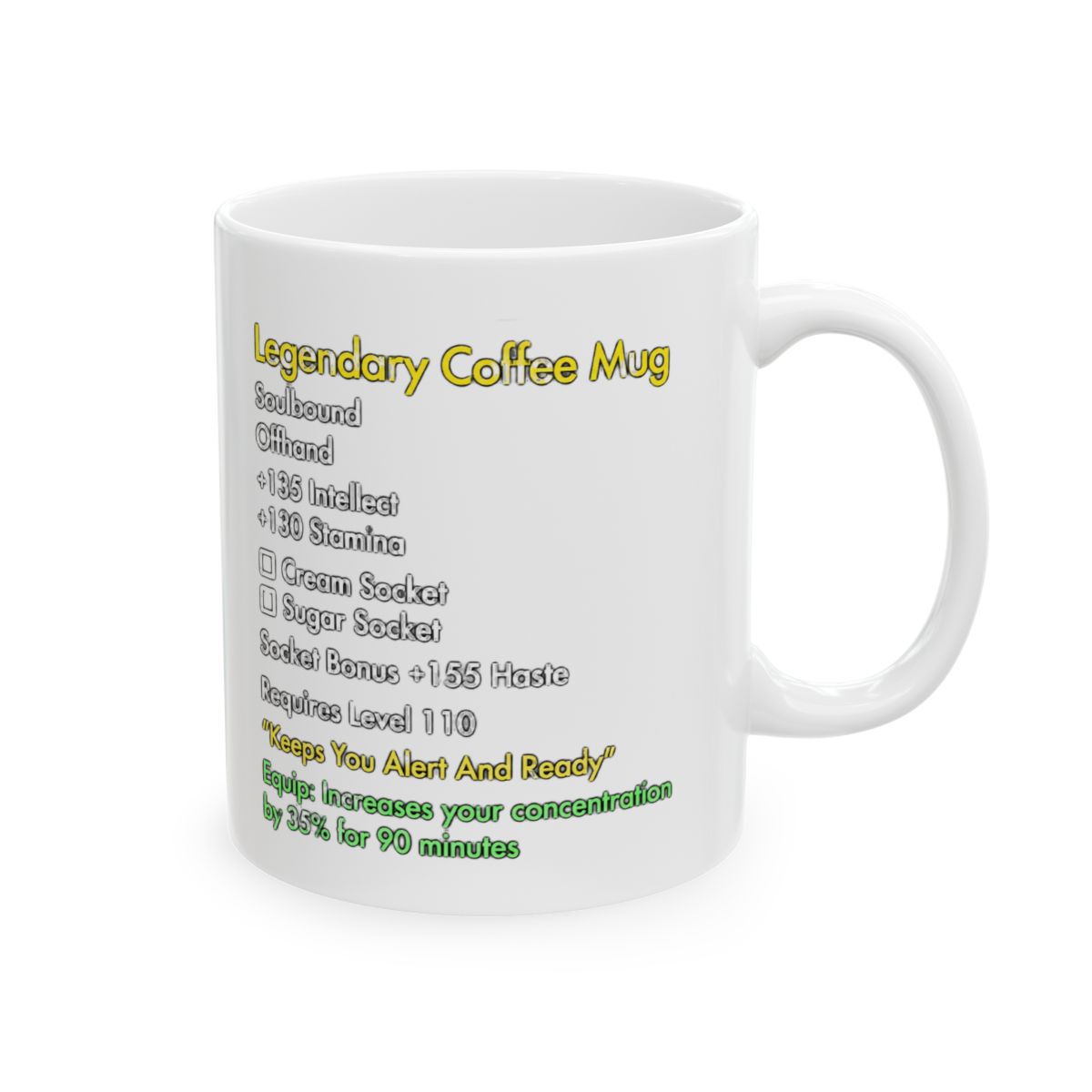 MMO Mug - Legendary Coffee Mug Level 110 - Large Ceramic Black15oz - Gaming, Gamer Cup