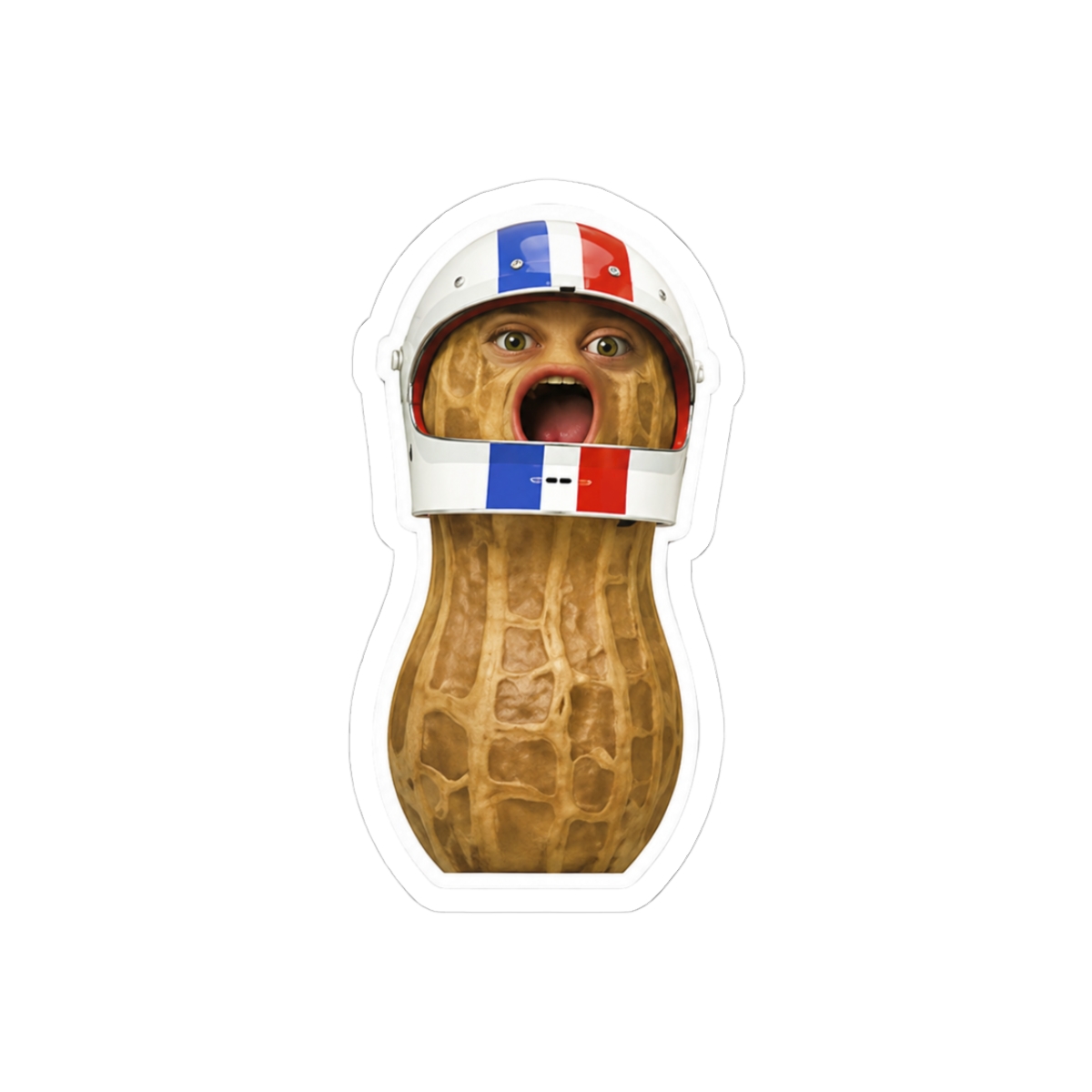 Surprised Peanut Helmet Sticker