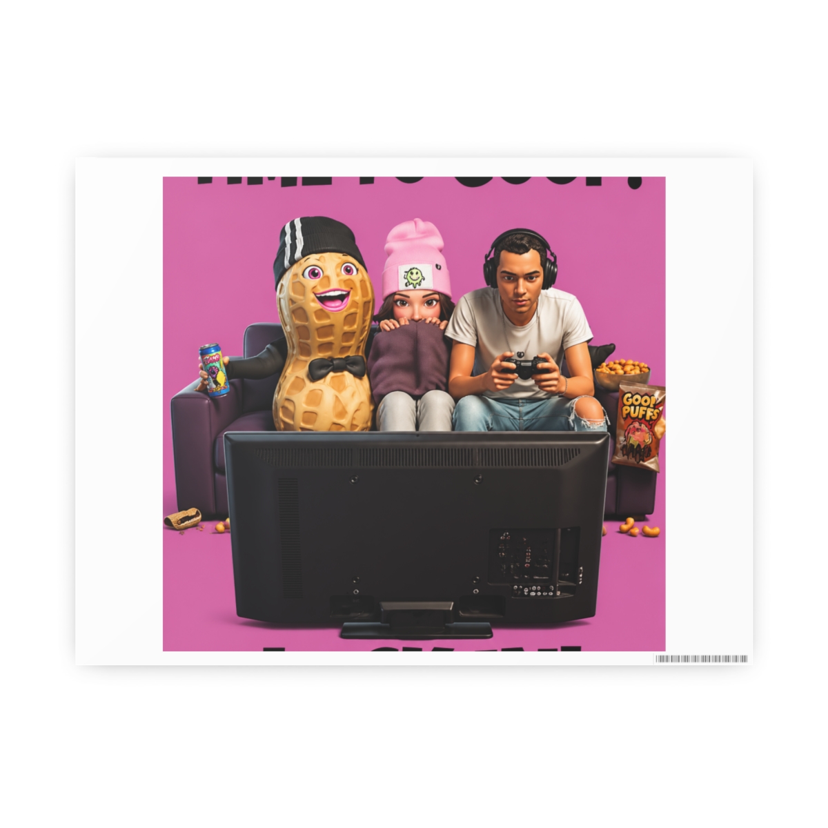 Time to Goop Lock In Gaming Peanut Canvas Print