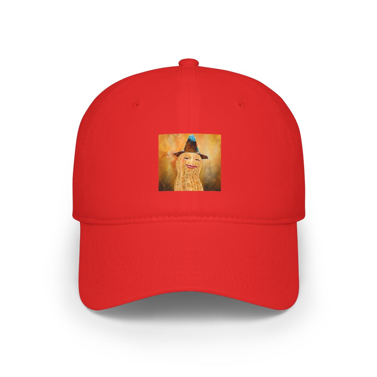 Hades "A rectangular ornament with a humorous portrait of a peanut with a face and" Hat
