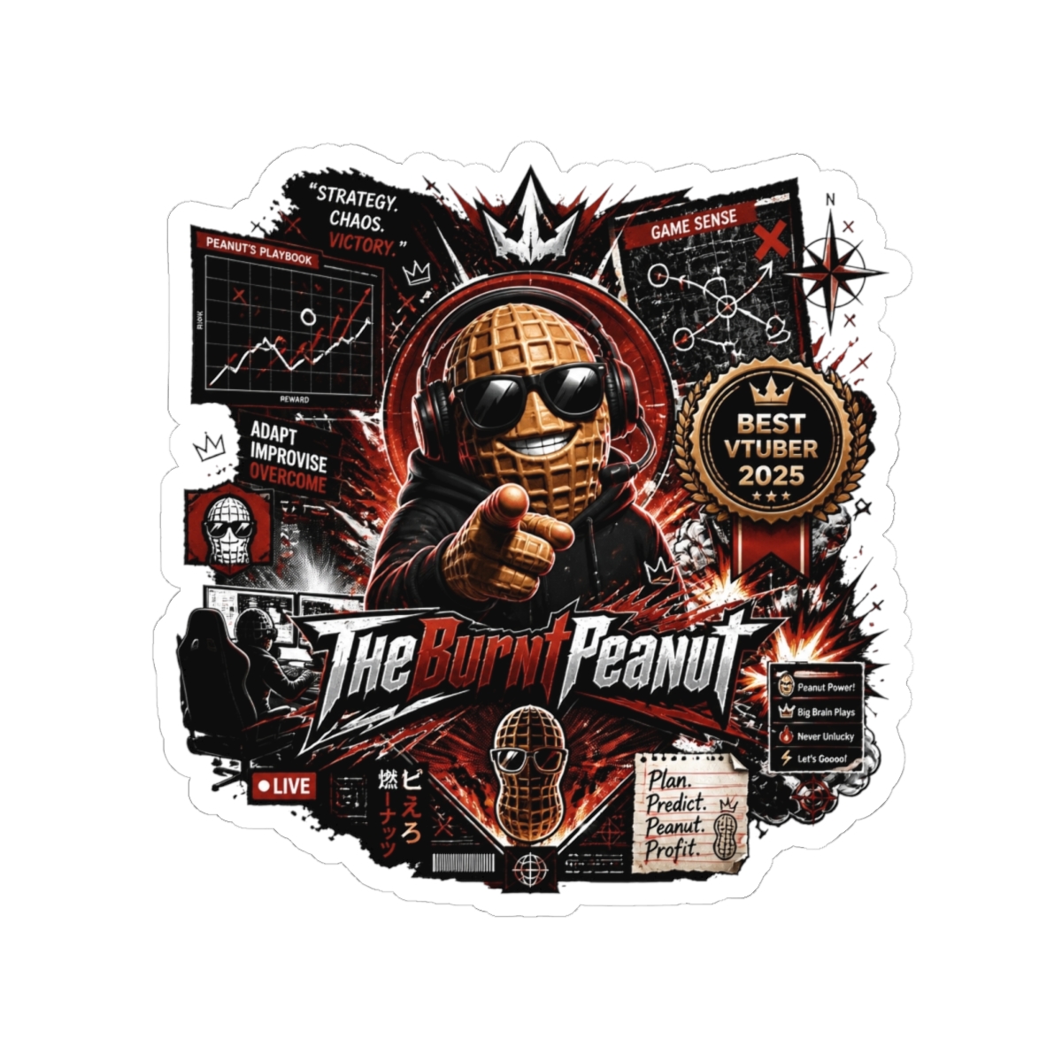 TheBurntPeanut "Best VTuber 2025" Sticker